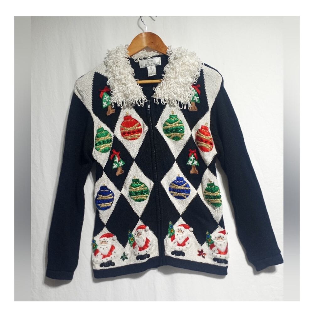 Vintage Lisa International Christmas Ornament Ugly Sweater Size  Medium
